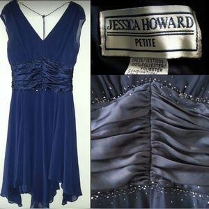 SLEEK Jessica Howard 10 PETITE Beaded Formal PROM Wedding Evening Cocktail